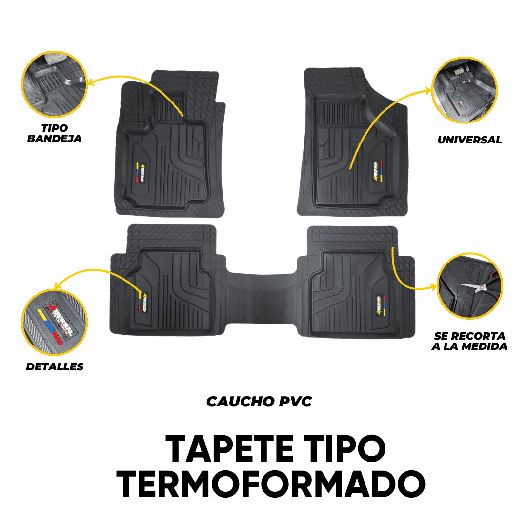 TAPETE PARA CARRO TIPO BANDEJA TERMOFORMADO