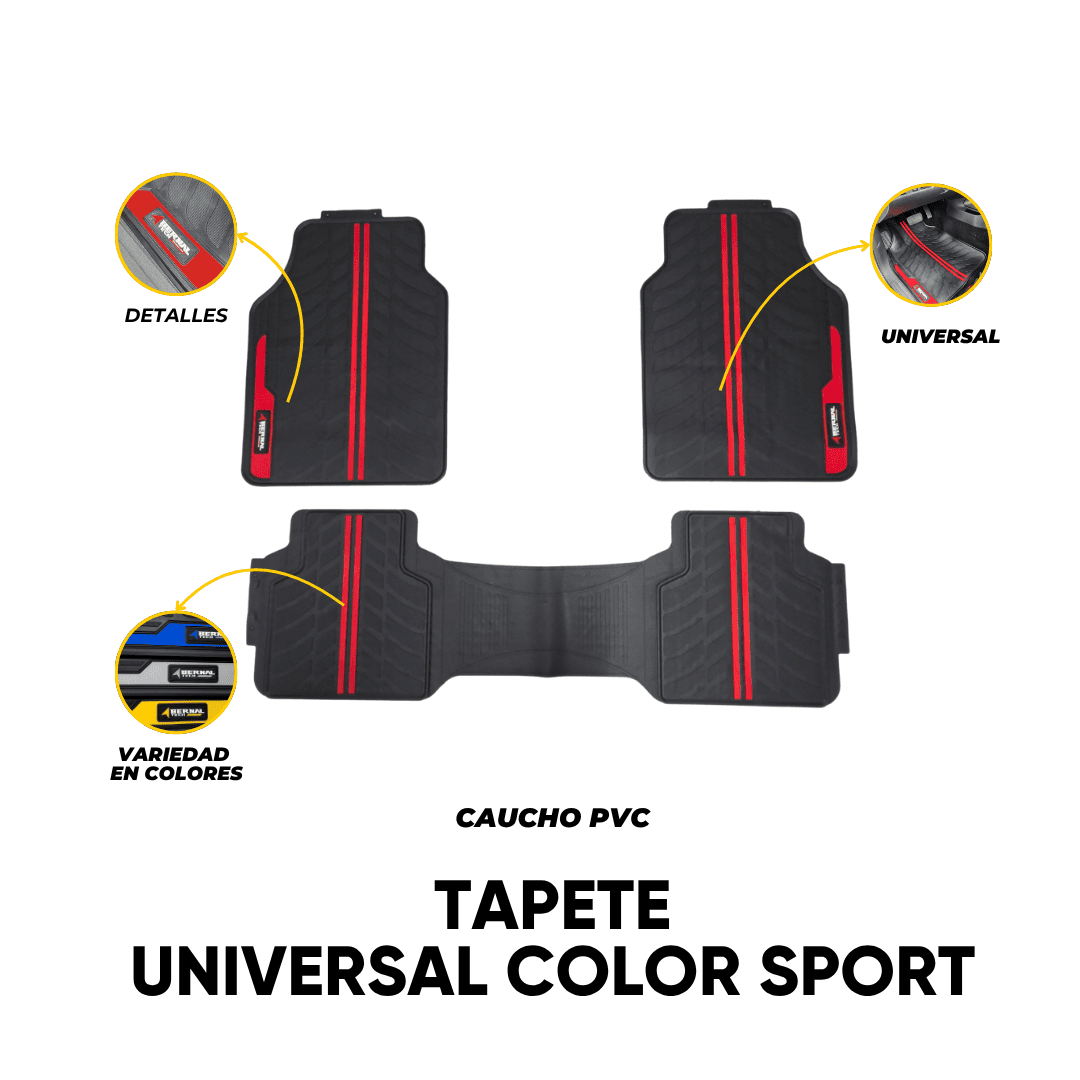 TAPETE PARA CARRO UNIVERSAL DE COLORES SPORT